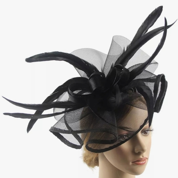 Elegant High Fashion Sweeping Feathers Fascinator Hat Kentucky Derby Chu… - Picture 1 of 1